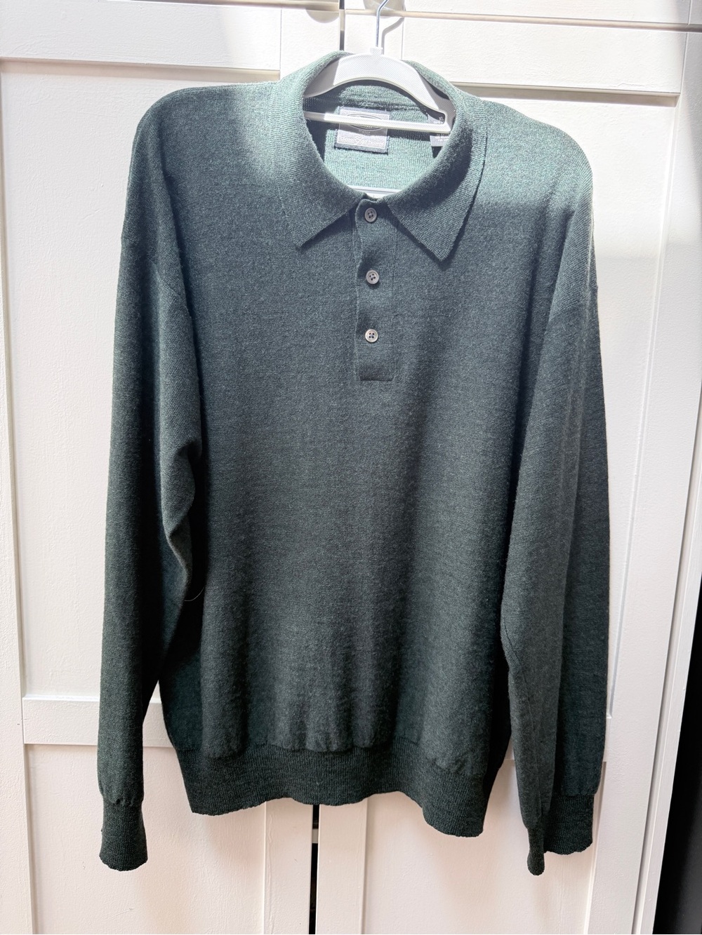 Gap Premium Mens XL Italian Extra ne Merino Wool Polo Knit Sweater